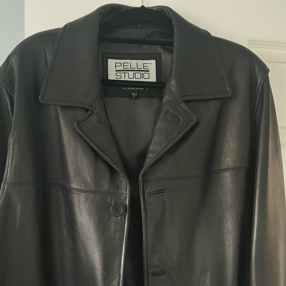 Wilson’s Men’s real leather black jacket, long. Size large - Picture 11 of 13
